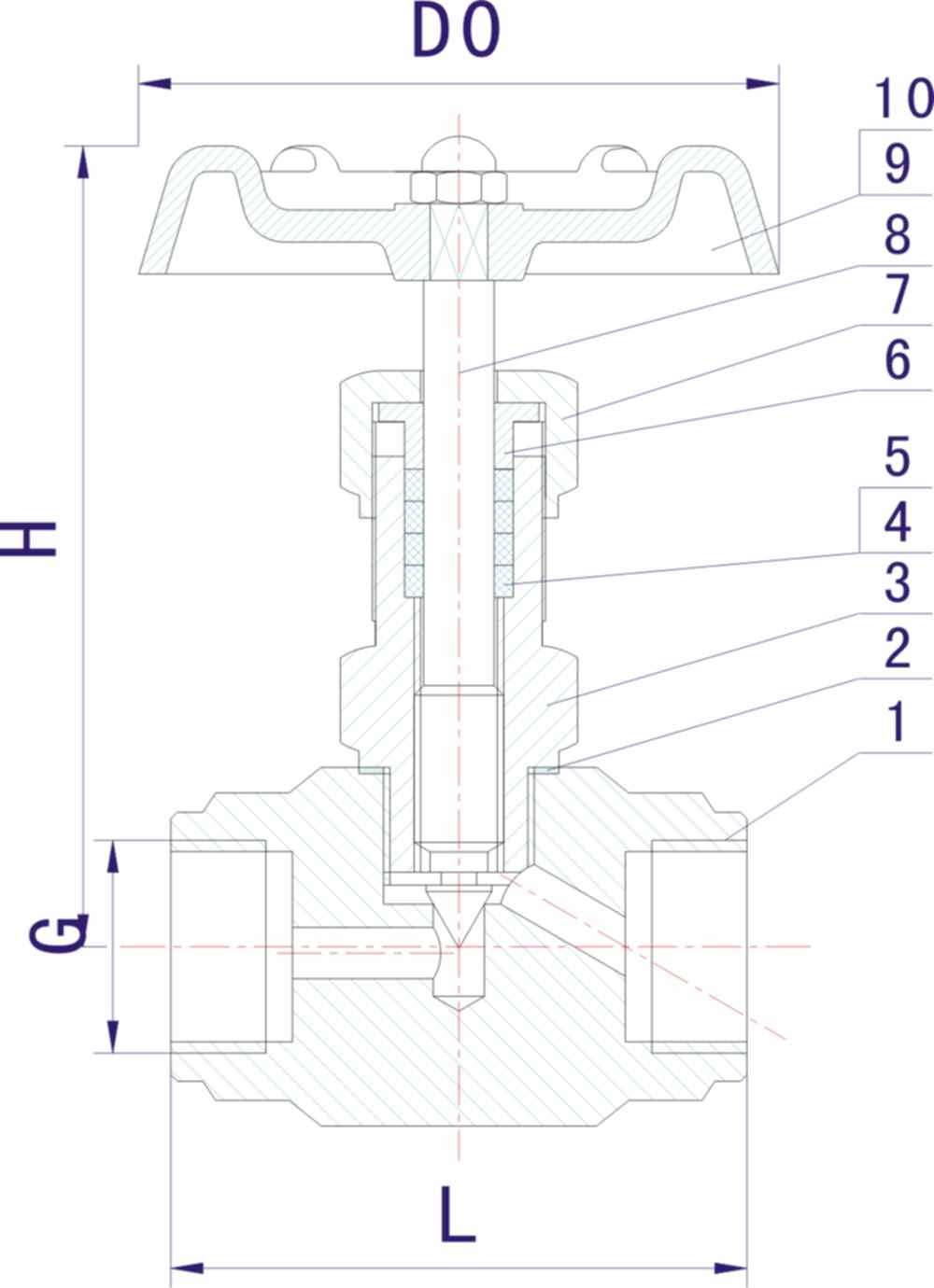 J13W內螺紋針形截止閥